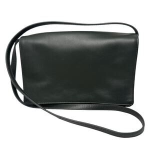 Zara Minimalist Cow Leather Crossbody Bag Green RN#77302